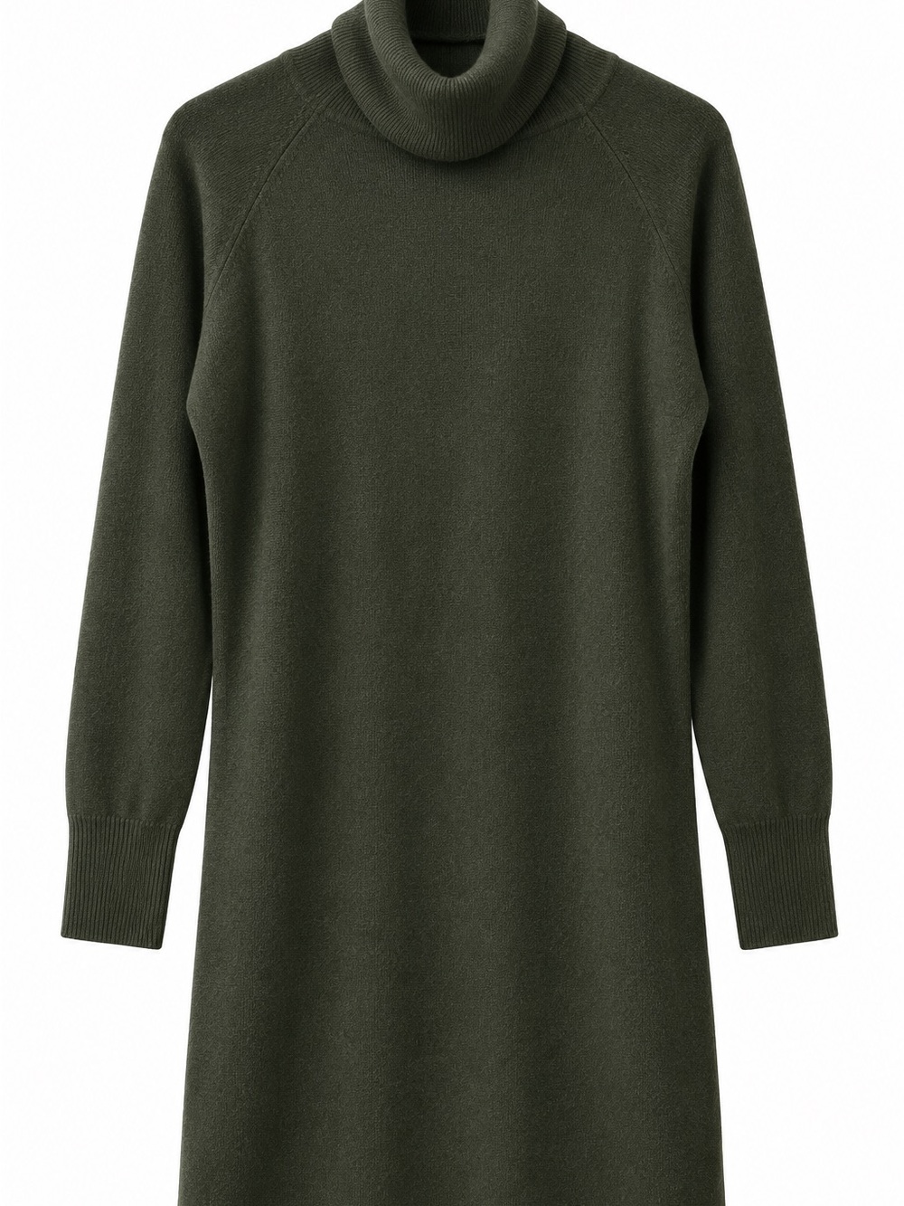 Quince 100% Cashmere Olive Green Turtleneck Sweater Dress – Size Medium
